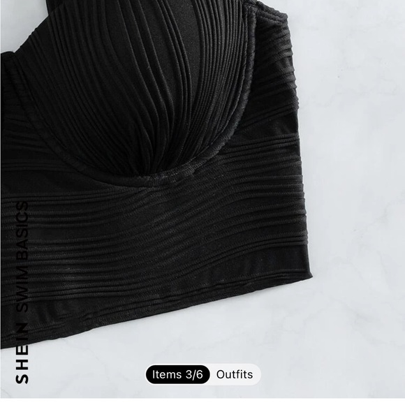 Lot of 5 SHEIN black 2 piece bathing suits and one additional top. NWOT - Picture 15 of 15